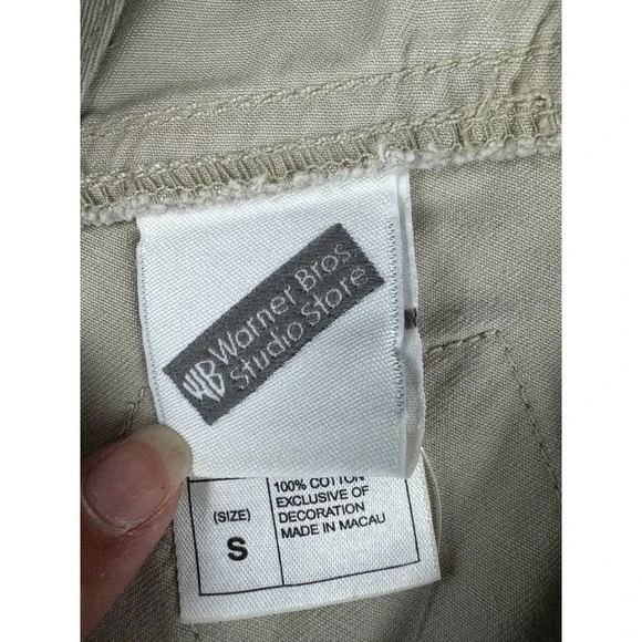 Vintage 1999 Warner Bros Tweety Bird Overalls Tan Wide Leg Carpenter Womens S - Picture 9 of 14